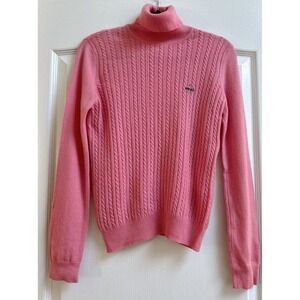 PING - Vintage 100 Cashmere Sweater Cable Knit Size M Pink